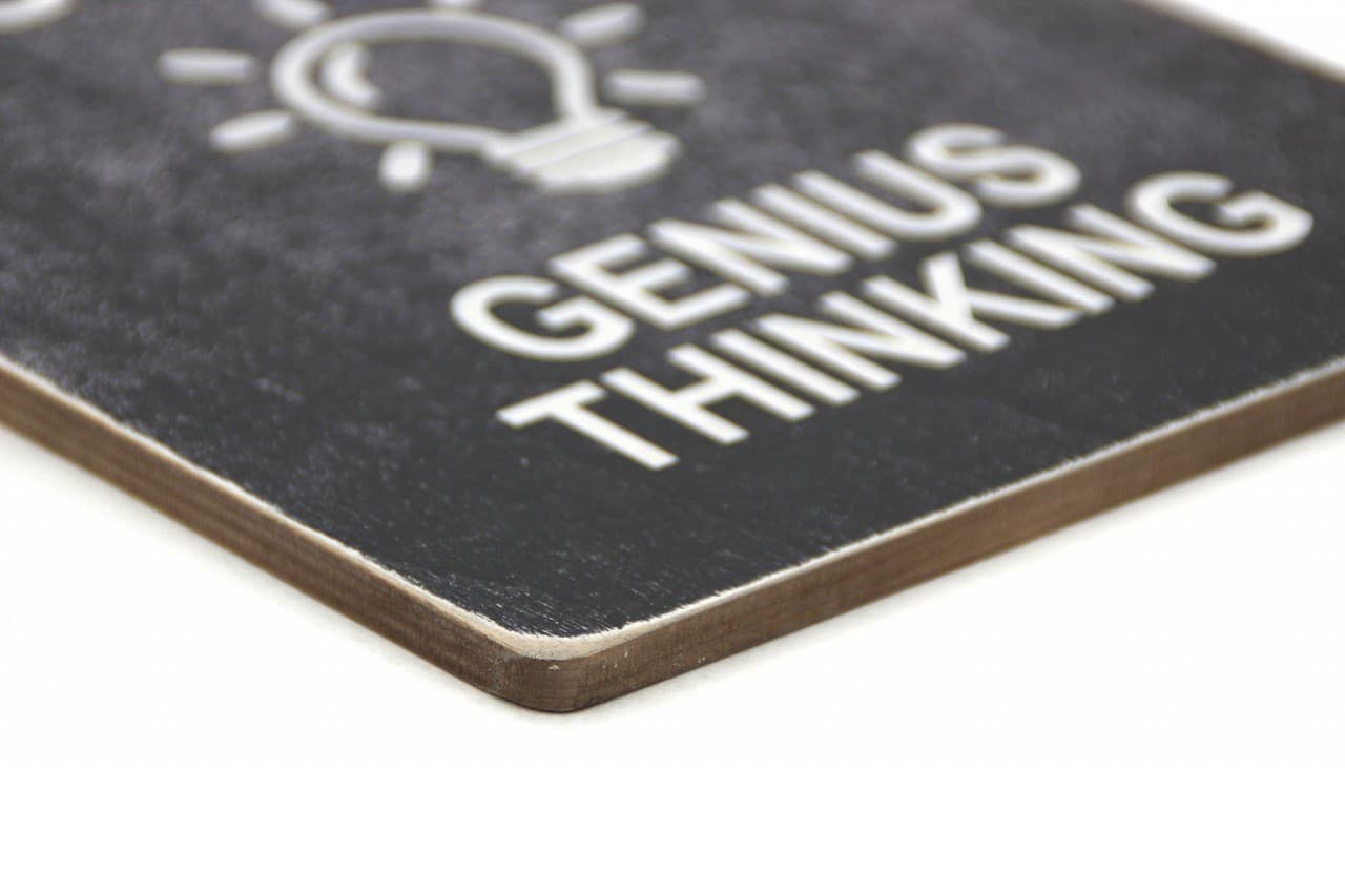 Постер &amp;quot;Do not disturb. Genius thinking. Black background&amp;quot;, фото - 3