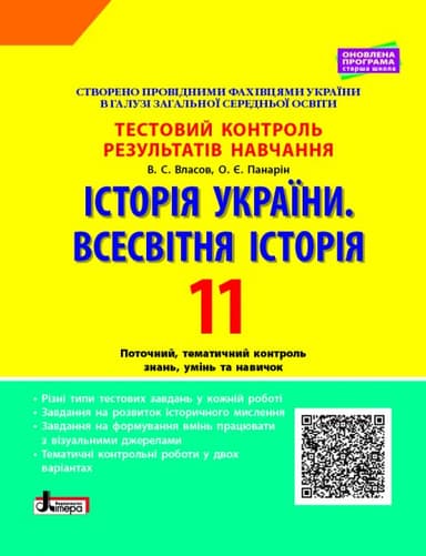 Тестовий контроль результатів навчання. Історія_Історія України. Всесвітня Історія 11 кл ОП