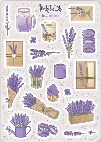 Стікер лист з наклейками &amp;quot;LAVENDER&amp;quot;