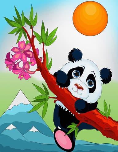 Розпис по полотну - Пустотлива панда 18*24