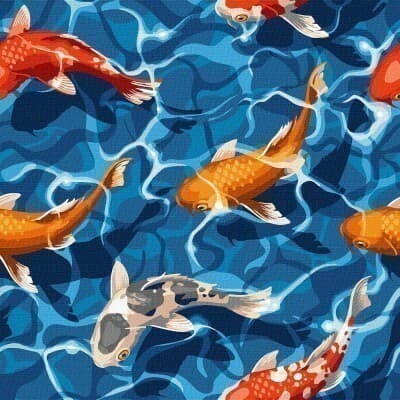 Набір для розпису по номерах. &amp;quot;Японські карпи&amp;quot; 40х40см, фото - 1