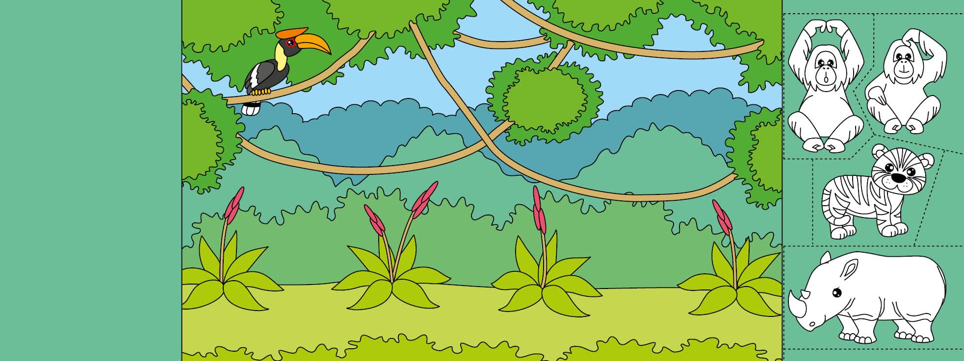 Розфарбовуємо, вирізаємо, клеїмо. Хто гойдається на ліані?, фото - 2