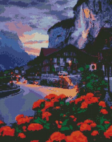 Набір з алмазною мозаїкою &amp;quot;Літо у Швейцарії&amp;quot; 40х50см