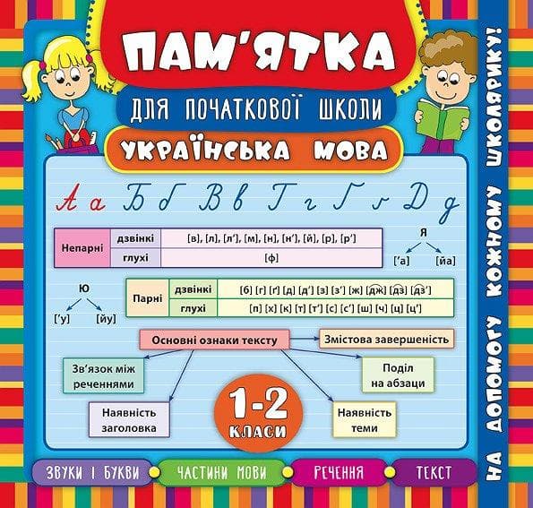 Пам’ятка для початкової школи. Українська мова. 1-2 кл, фото - 1