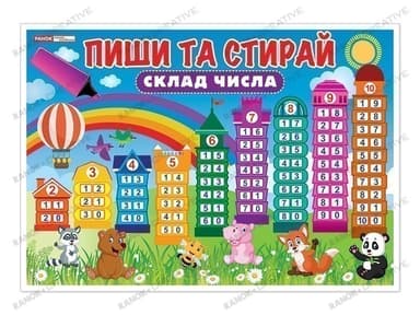 Пиши та стирай.Склад числа