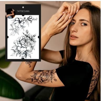 Тату &amp;quot;Велика троянда з гілочкою&amp;quot;