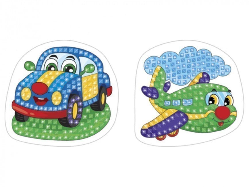 Набір для творчості.Стікерна мозаїка.Машина та Літак, фото - 2