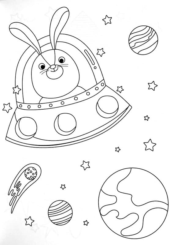 Розмальовка. Тваринки в космосі, фото - 3