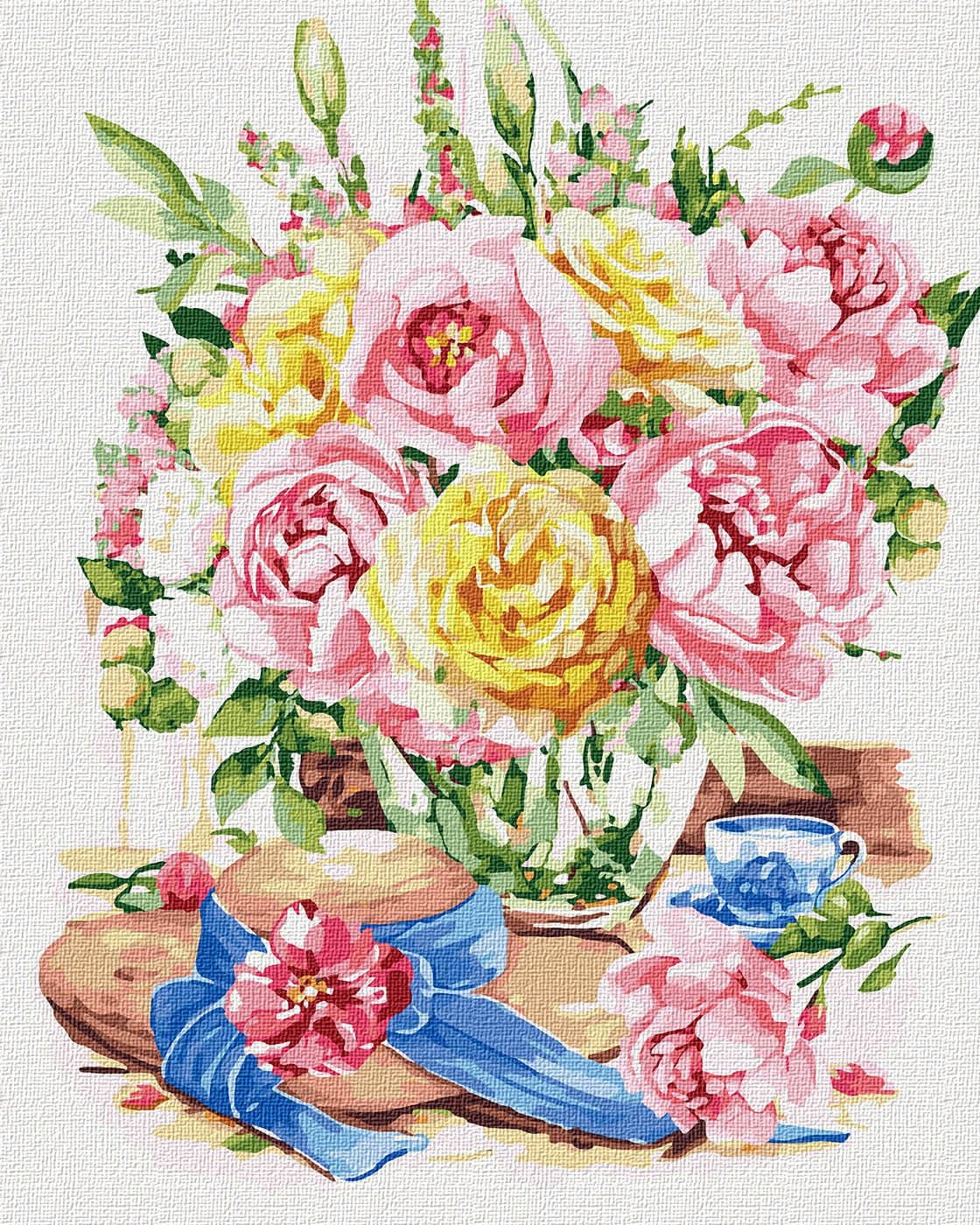 Набір для розпису по номерах. Сільський пейзаж &amp;quot;Свіжість півоній&amp;quot; 40*50см, фото - 1