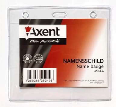 Бейдж &#39;&#39;Axent&#39;&#39; 4504 на шнурку,горизонт., 110*70мм