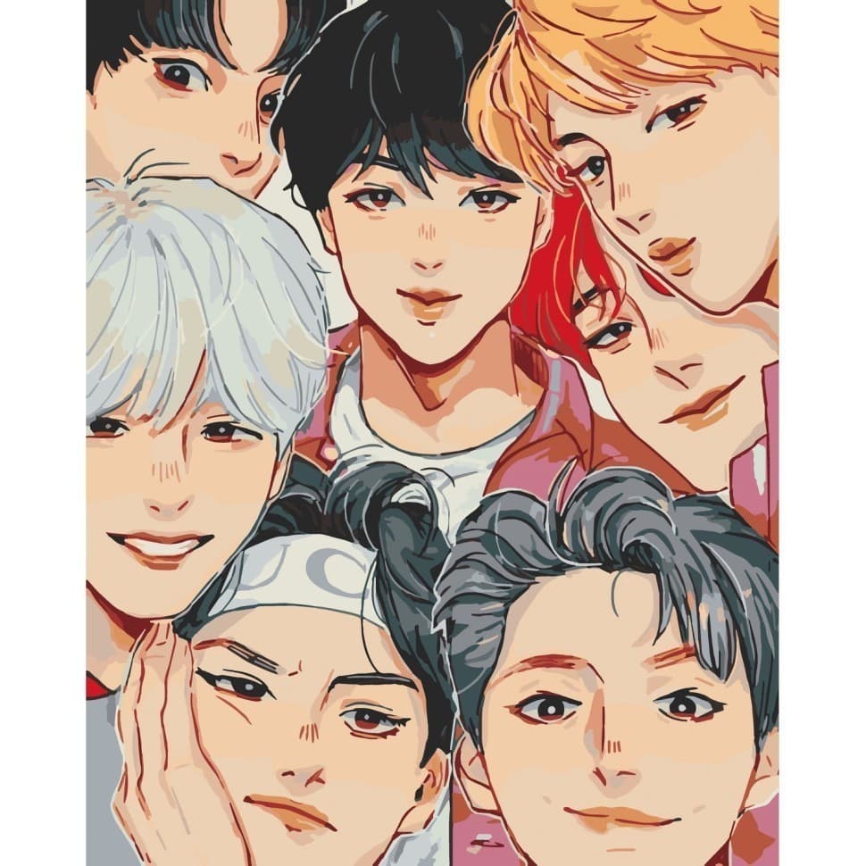 Набір для розпису &amp;quot;BTS. Anime Art&amp;quot; 40*50 см, фото - 1