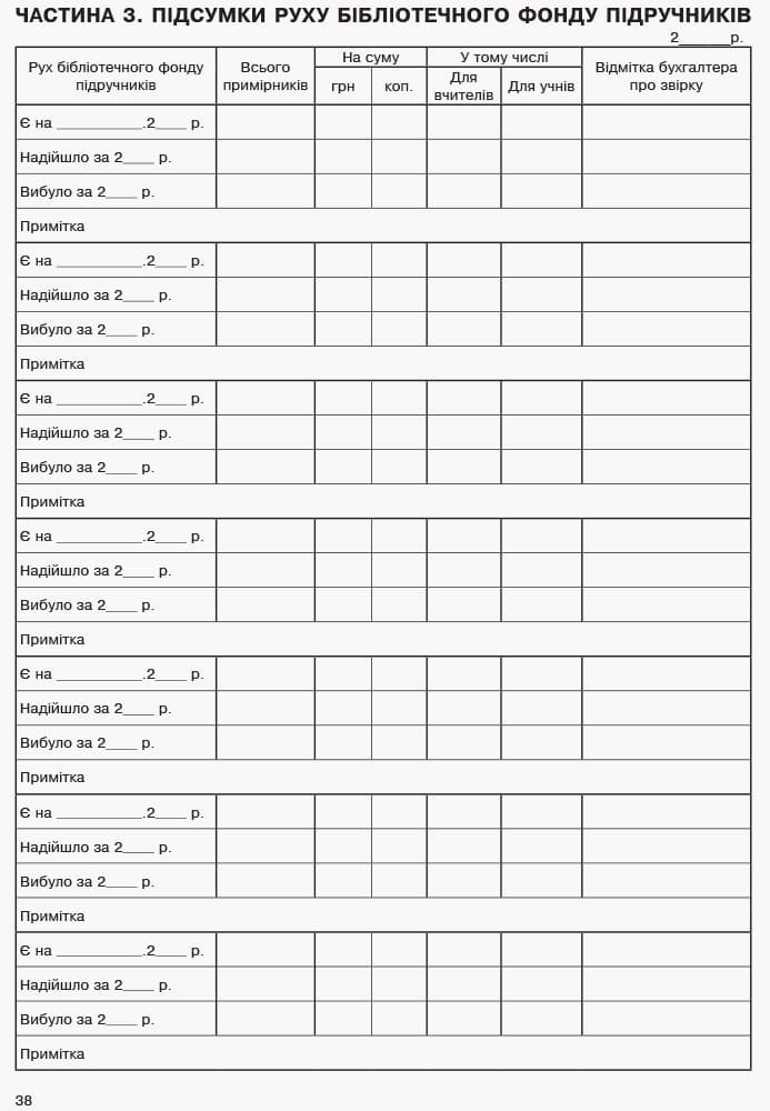 ШД (бібліотека). Книга сумарного обліку підручників і навчальних посібників бібліотечного фонду, фото - 2