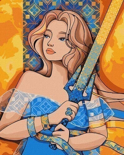 Набір для розпису по номерах. Люди &amp;quot;Відважна&amp;quot; 40х50см, фото - 1