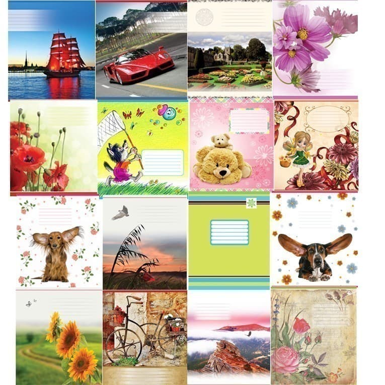 Зошит Полiграфiст 12Л 620 лiн 12ар ассорт карт/обкл офс з полями, фото - 1