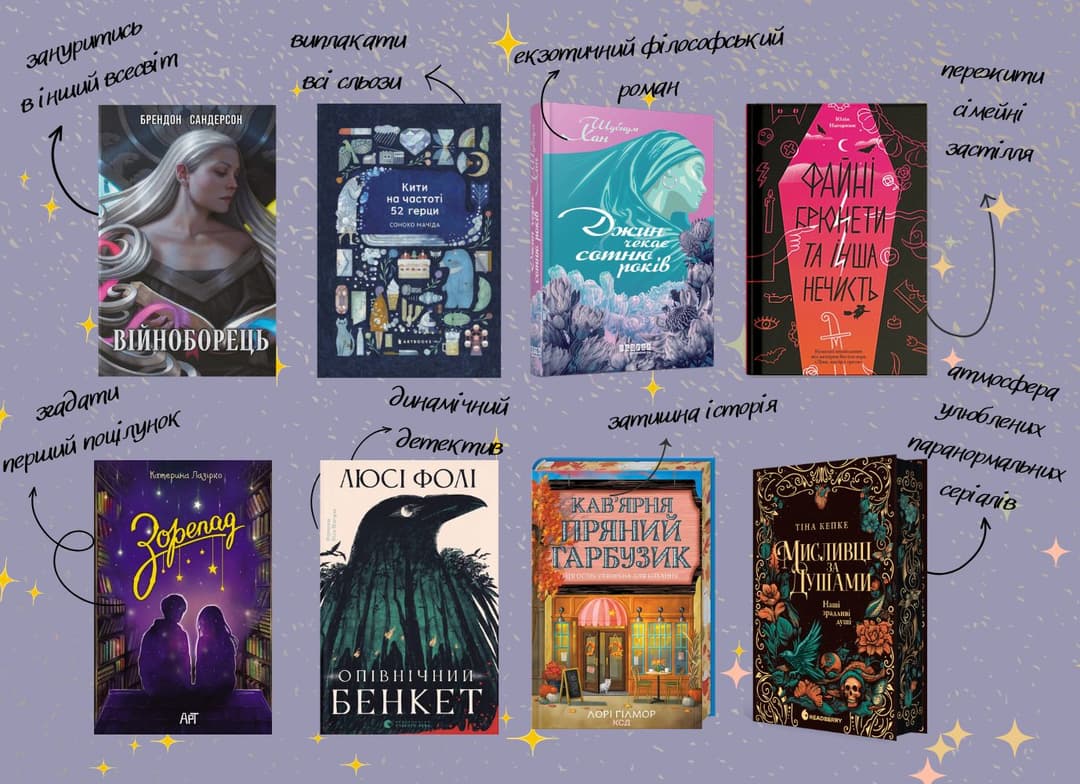 Добірка книжок для різного настрою