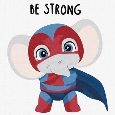 Набір для розпису по номерах. &amp;quot;Могутній слон&amp;quot; 30х30см, фото - 1