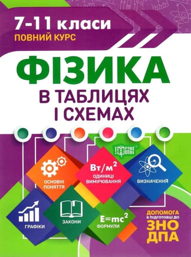 Таблиці та схеми Фізика в таблицях і схемах. 7-11 класи, до ДПА, ЗНО