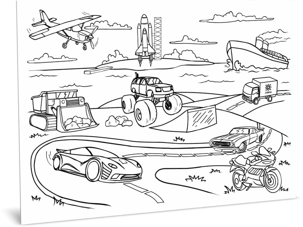 Килимок вивчай-малюй-стирай Транспорт А3, фото - 2