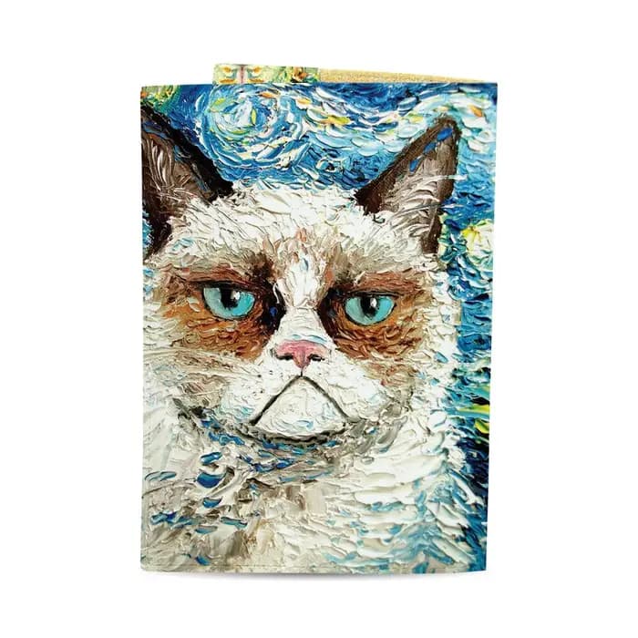 Обкладинка на паспорт ЕкоШкіра Ван кот, фото - 1