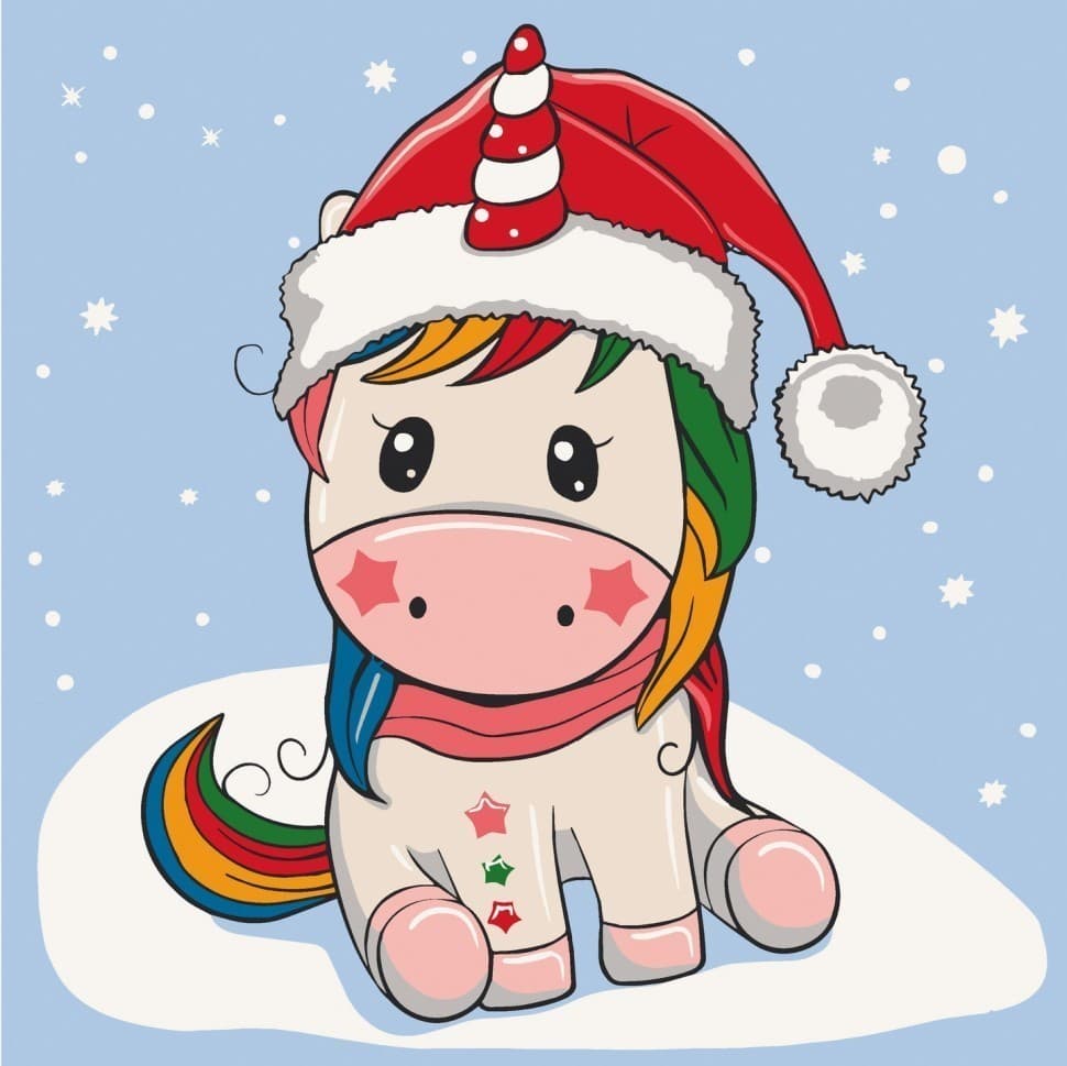 Набір для розпису &amp;quot;Єдиноріжка в капелюсі&amp;quot; 30*30 см, фото - 1