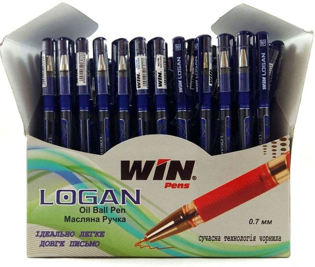Ручка шар/масл 0,7мм синяя Logan, фото - 1