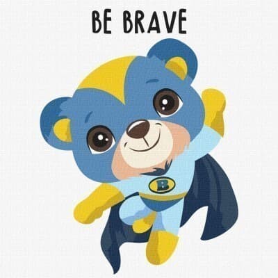 Набір для розпису по номерах. &amp;quot;Сміливе ведмежа&amp;quot; 30х30см, фото - 1