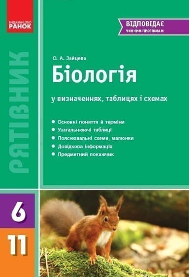Біологія у визначеннях, таблицях і схемах. 6-11 клас. Рятівник
