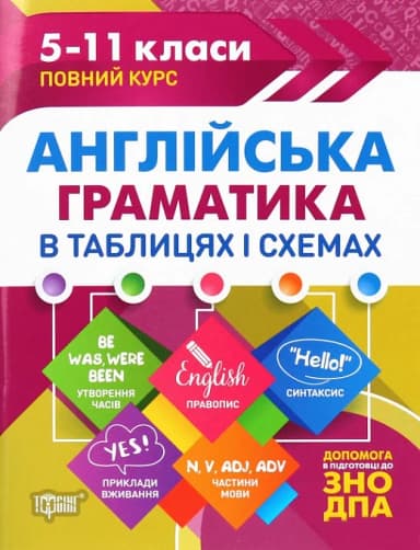 Таблиці та схеми Англійська граматика в таблицях і схемах. 5-11класи, до ДПА, ЗНО&amp;quot;
