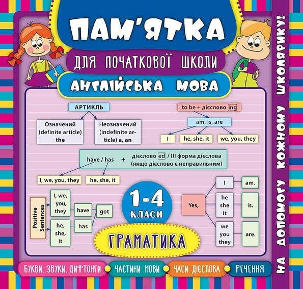 Пам’ятка для початкової школи. Англійська мова. Граматика. 1-4 кл, фото - 1