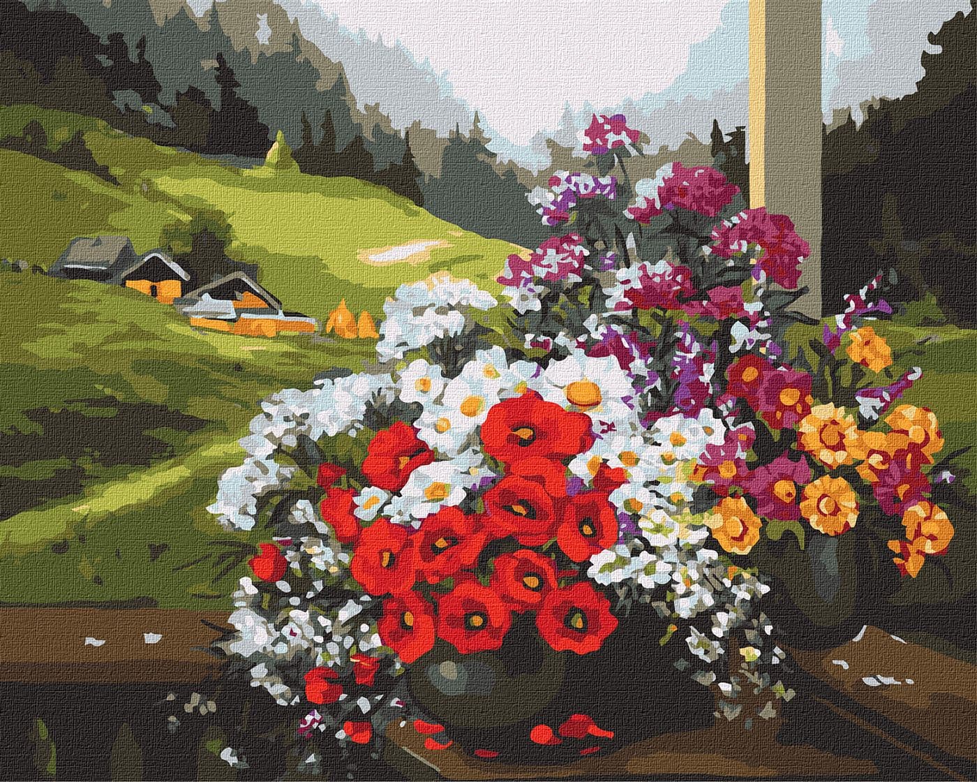 Набір для розпису по номерах. Сільський пейзаж &amp;quot;Рідний край&amp;quot; 40*50см, фото - 1