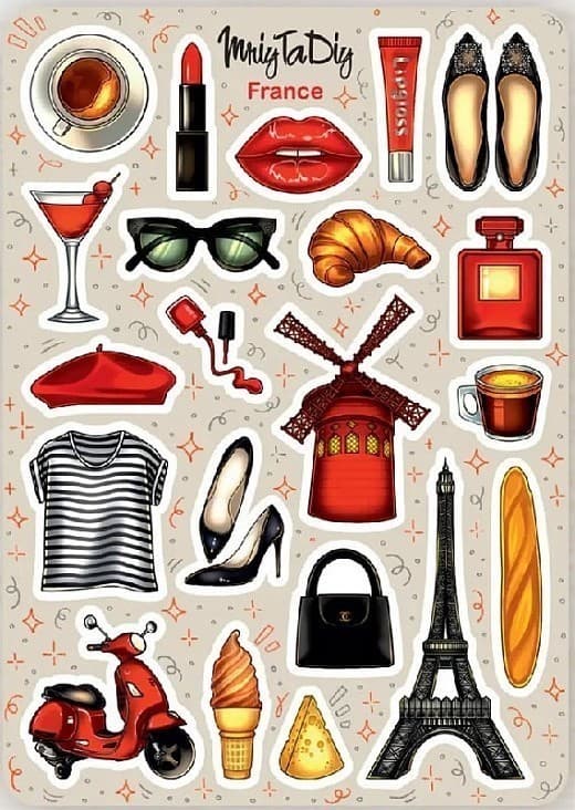 Стікер лист з наклейками &amp;quot;FRANCE&amp;quot;, фото - 1