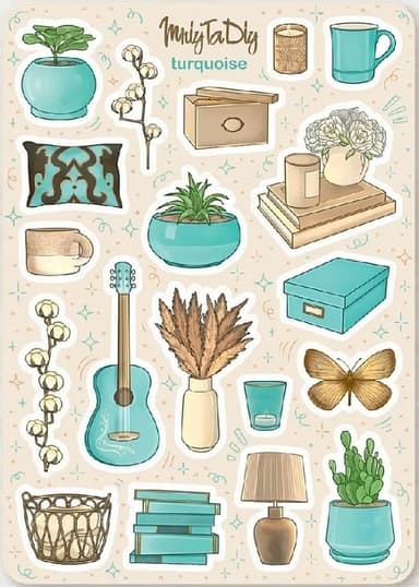 Стікер лист з наклейками &amp;quot;TURQUOISE&amp;quot;