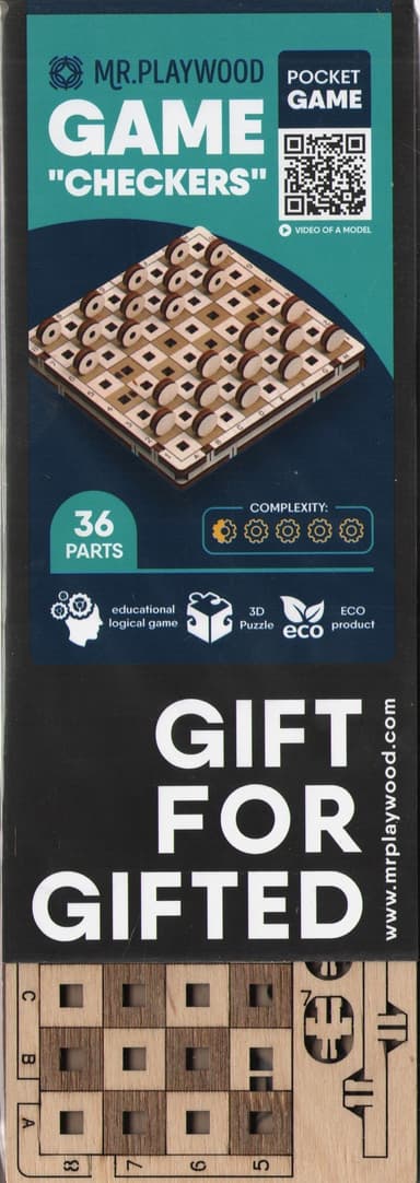 Дерев&#39;яна 3D-модель &amp;quot;Гра &amp;quot;Шашки&amp;quot;