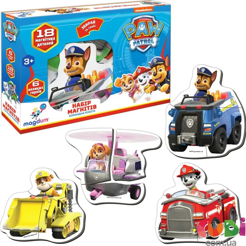 Набір магнітів Щенячий патруль &amp;quot;Командна робота&amp;quot;, фото - 1