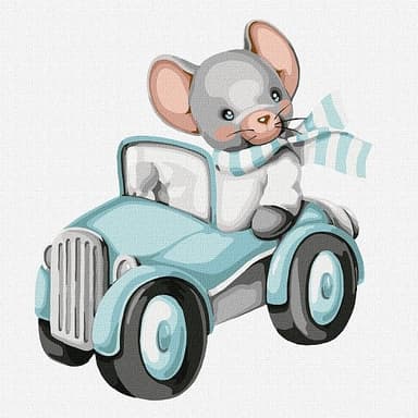 Набір для розпису по номерах. &amp;quot;Мишеня - мандрівник&amp;quot; 30х30см