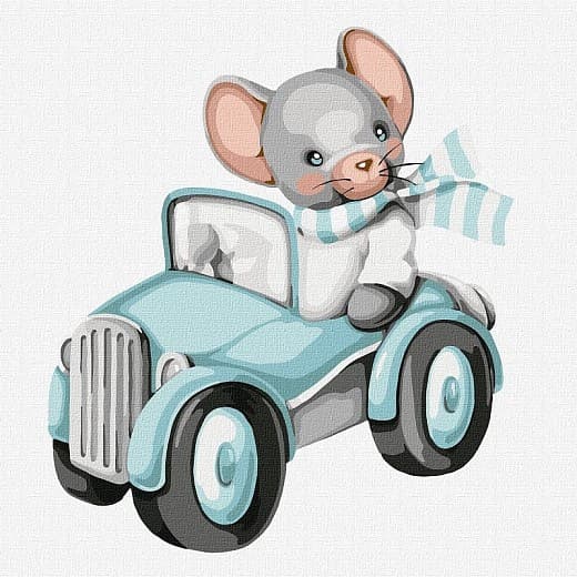 Набір для розпису по номерах. &amp;quot;Мишеня - мандрівник&amp;quot; 30х30см, фото - 1