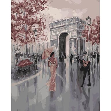 Набір для розпису &amp;quot;Пані на площі Етуаль&amp;quot; 40*50 см