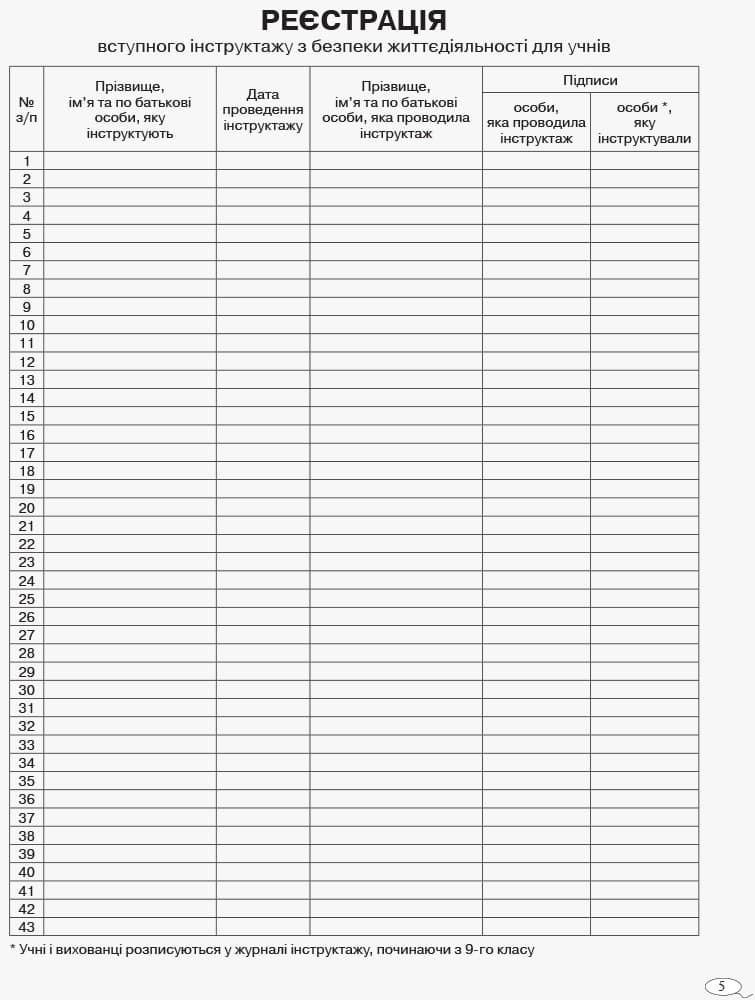 ЖУРНАЛ реєстрації інструктажів з безпеки життєдіяльності новий, фото - 3