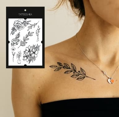 Тату сет &amp;quot;Дика троянда з гілочками&amp;quot;