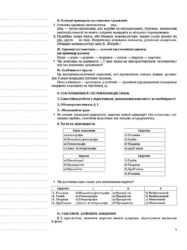 Розробки уроків. Біологія 6 клас (за підручником І. Ю. Костіков, С. О. Волгін та ін.) ПБМ002, фото - 3
