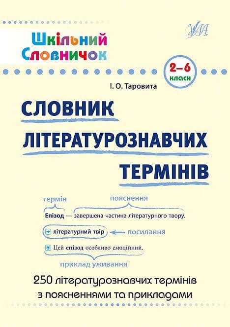Шкільний словничок. Словник літературознавчих термінів 2-6 кл, фото - 1