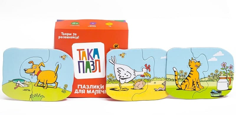Пазлики для малечі (песик, котик, курочка), фото - 2
