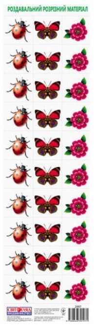 Роздавальний розрізний матеріал.Квіти.Комахи, фото - 1