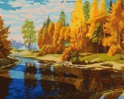 Набір для розпису по номерах. Пейзаж &amp;quot;Золотий жовтень&amp;quot; 40х50см, фото - 1