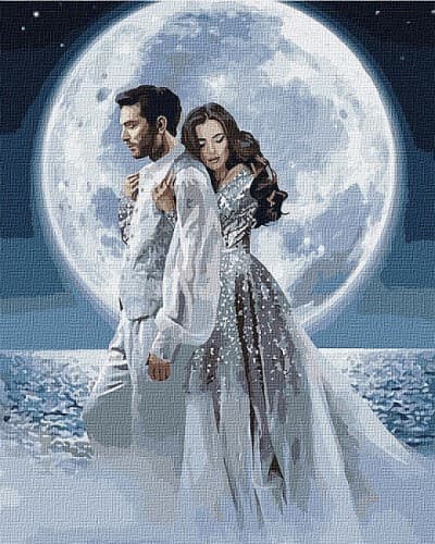 Набір для розпису по номерах. Люди &amp;quot;Під місячним сяйвом&amp;quot; 40*50см, фото - 1