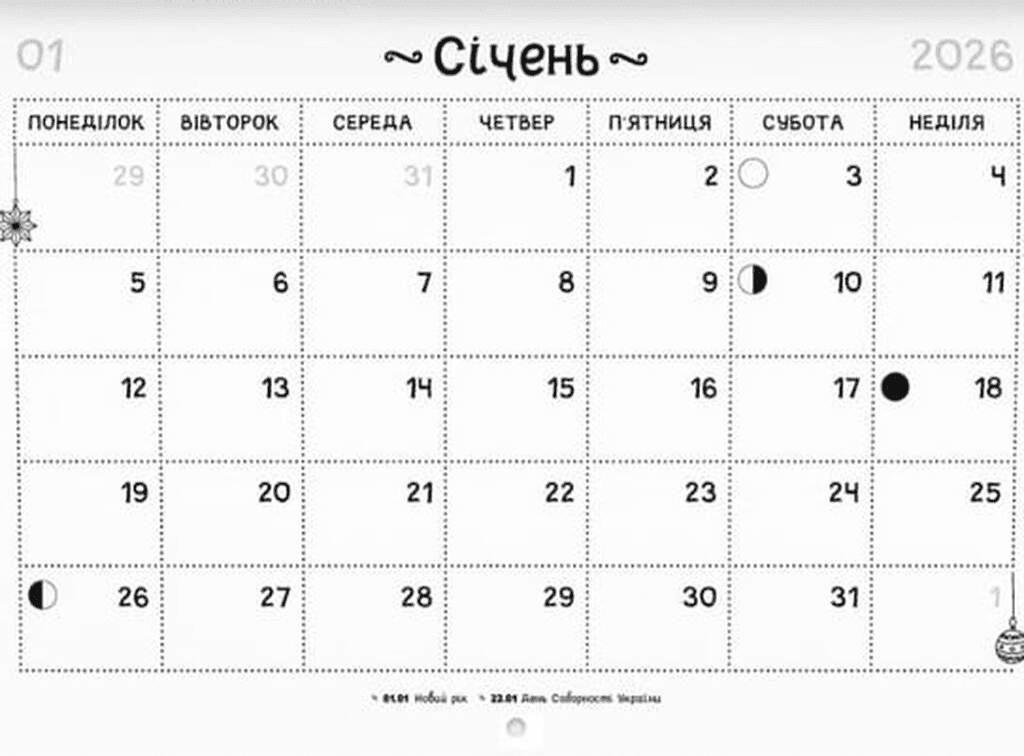 Модерний календар садівника на 2026 рік (чорний), фото - 3