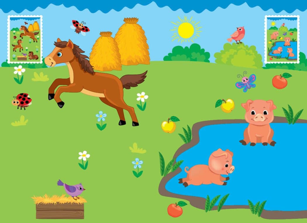 Прості аплікації великими наліпками. Велика ферма, фото - 2