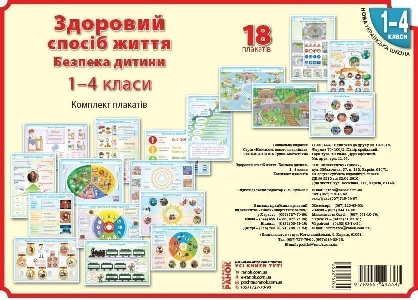Здоровий спосіб життя. Безпека дитини. 1-4 класи. Комплект плакатів для початкової школи, фото - 1