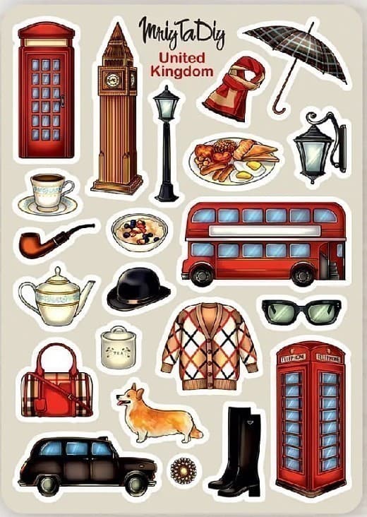 Стікер лист з наклейками &amp;quot;ENGLAND&amp;quot;, фото - 1