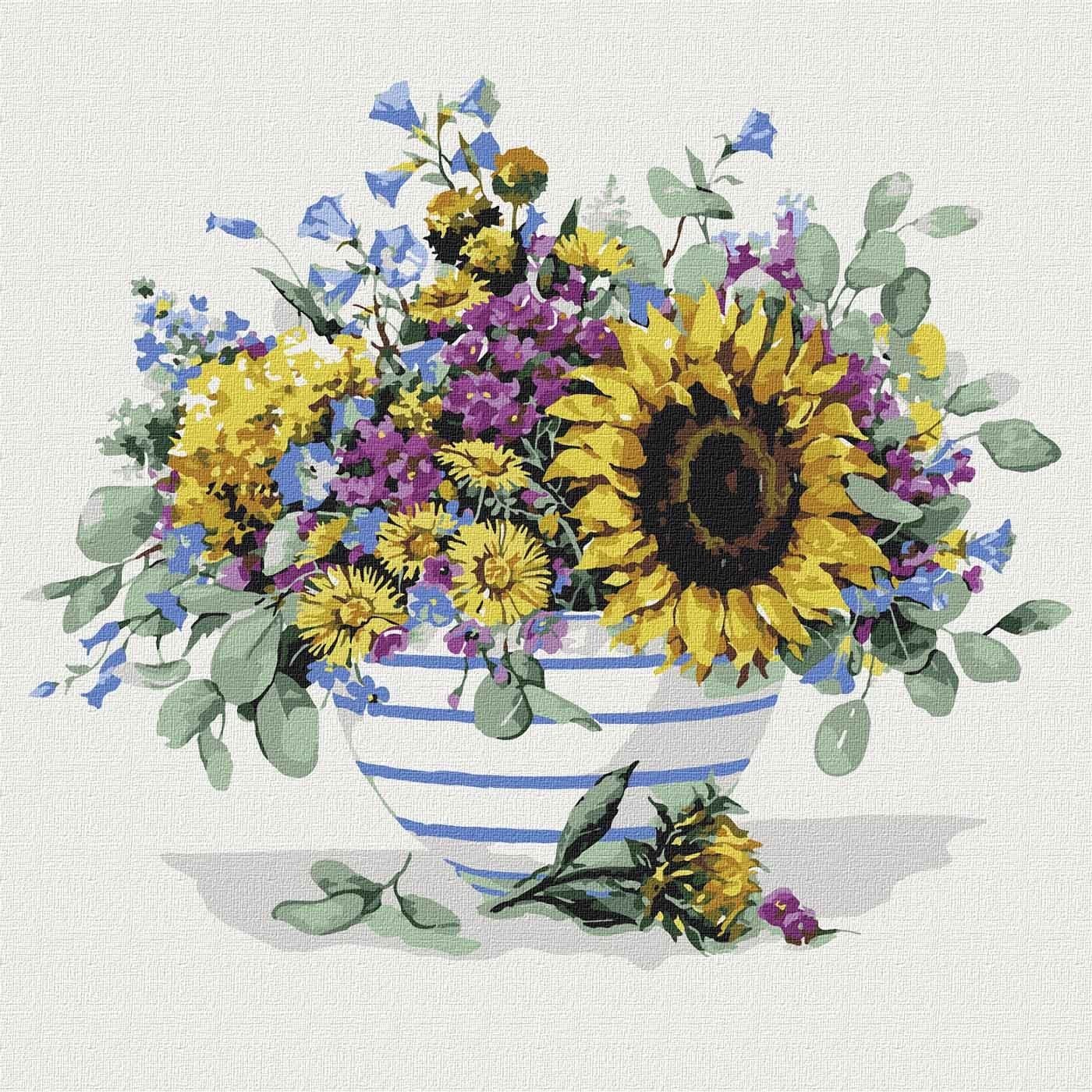 Набір для розпису по номерах. &amp;quot;Чудовий соняшник&amp;quot; 30*30см, фото - 1